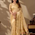 Beige Paithani Cotton Saree by Noir and Grace