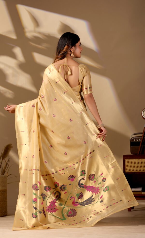 Beige Paithani Cotton Saree - view 4