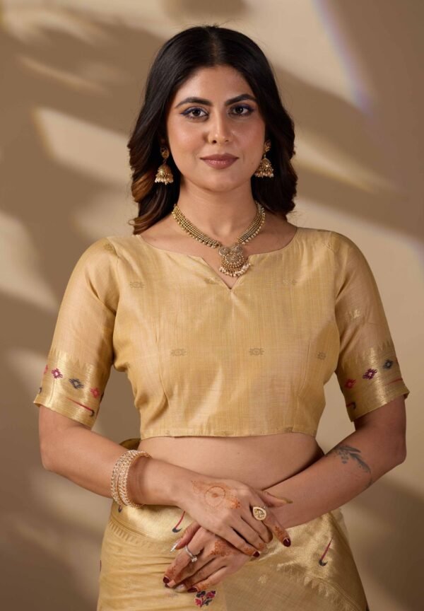 Beige Paithani Cotton Saree - view 6