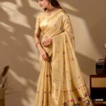 Beige Paithani Cotton Saree - view 3