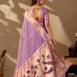 Lavender Paithani Cotton Saree - view 3