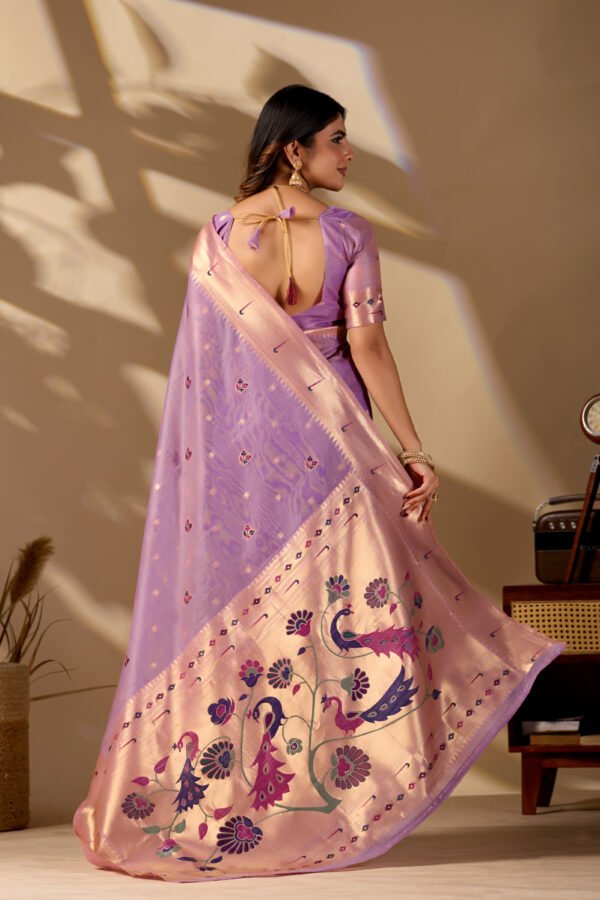 Lavender Paithani Cotton Saree - view 3
