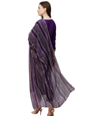 Royal Purple Rayon Kurta Set with dupatta by Noir and Grace