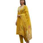 Sunshine Yellow Rayon Kurta Set with dupatta by Noir and Grace