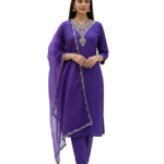 Indigo Rayon Kurta Set with dupatta by Noir and Grace